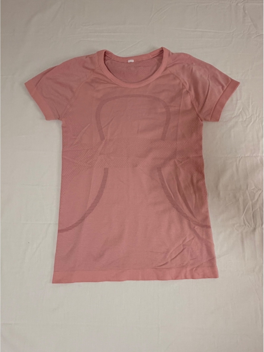 lululemon Light Pink Seamless Short Sleeve Athletic Shirt